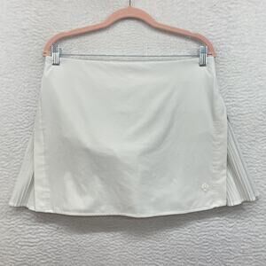 Lululemon Skirt Womens 10 White Peek Pleat High Rise Tennis Skort Stretch Gym